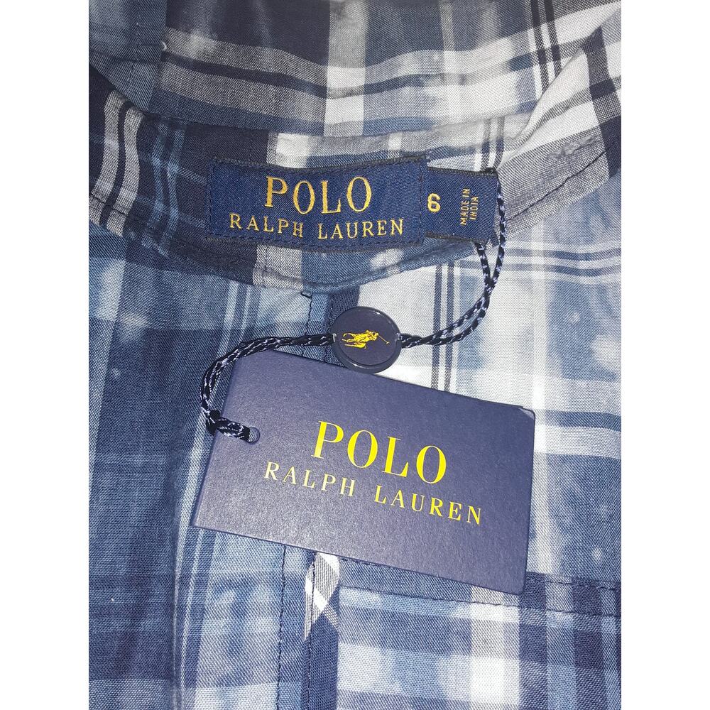 NWOT Sz 6 Polo Ralph Lauren Fitted Madras Patchwork Jacket Blazer - Picture 6 of 6